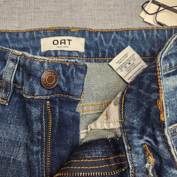 Oat New York raw hem distresses blue Denim jeans size 25 NWT - Picture 5 of 8